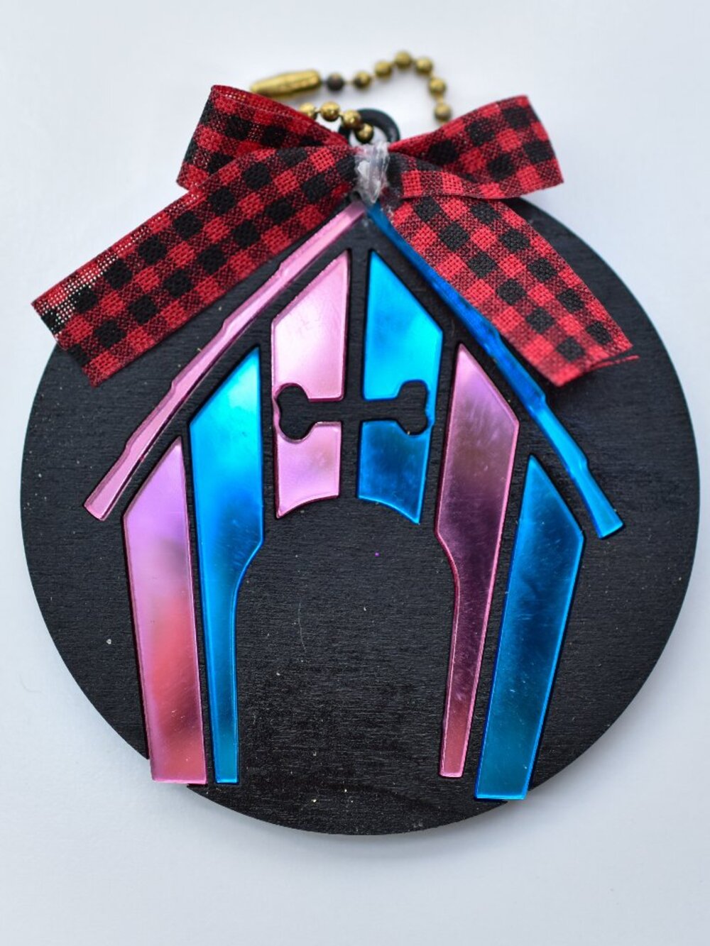 3D layered wood Dog House ornament cotton candy mirror acrylic